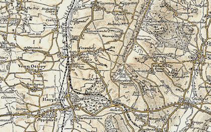 Old map of Coombe in 1899