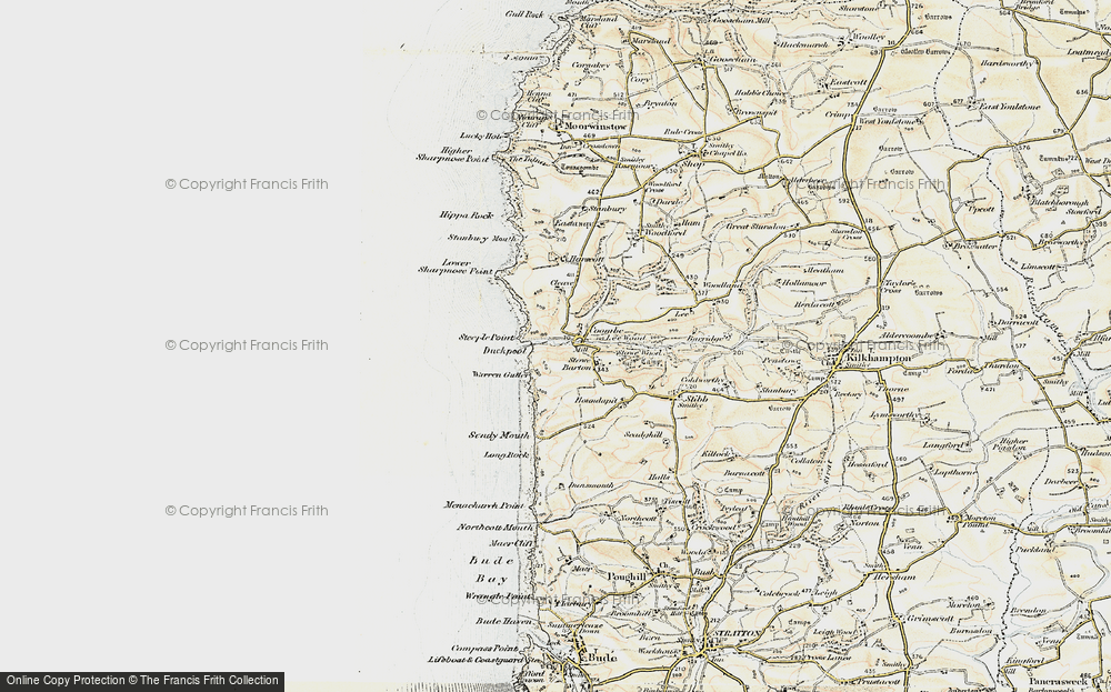 Old Map of Coombe, 1900 in 1900