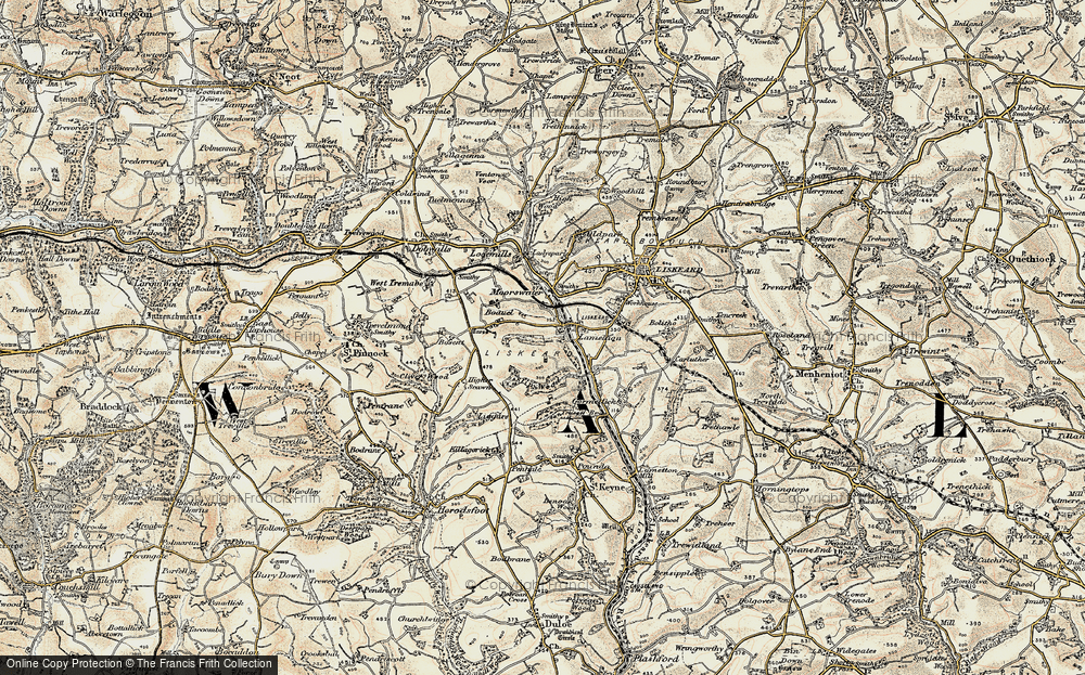 Old Map of Coombe, 1900 in 1900