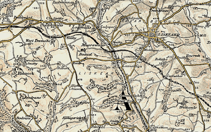 Old map of Coombe in 1900