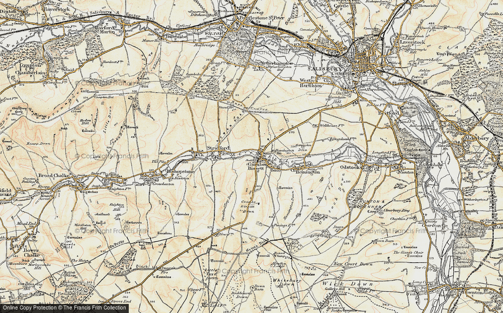 Old Map of Coombe Bissett, 1897-1898 in 1897-1898