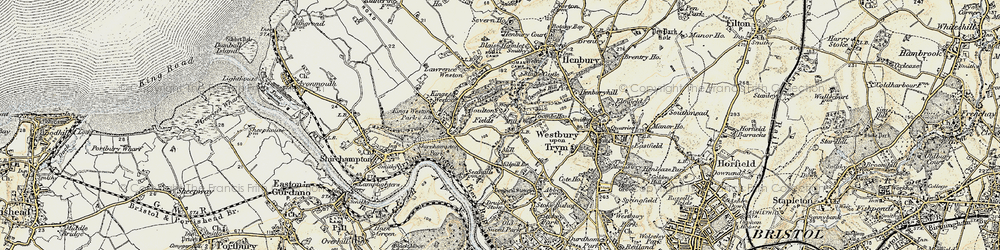 Old map of Coombe Dingle in 1899