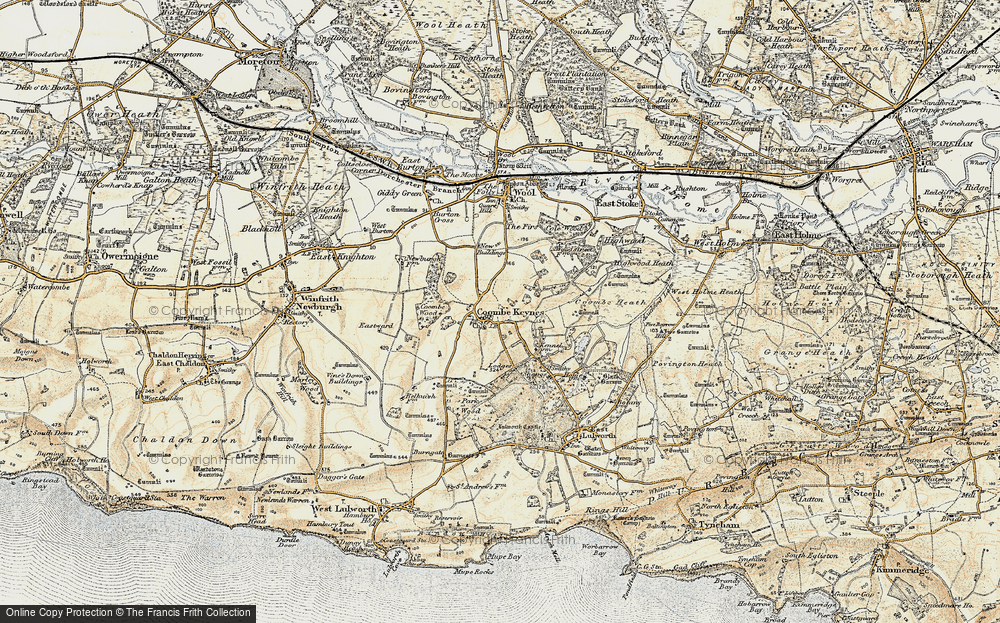 Old Map of Coombe Keynes, 1899-1909 in 1899-1909