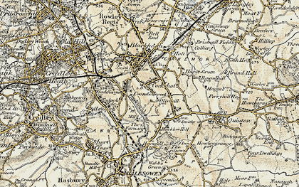 Old map of Coombeswood in 1901-1902