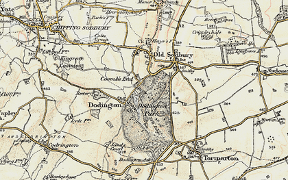 Old map of Coombs End in 1898-1899