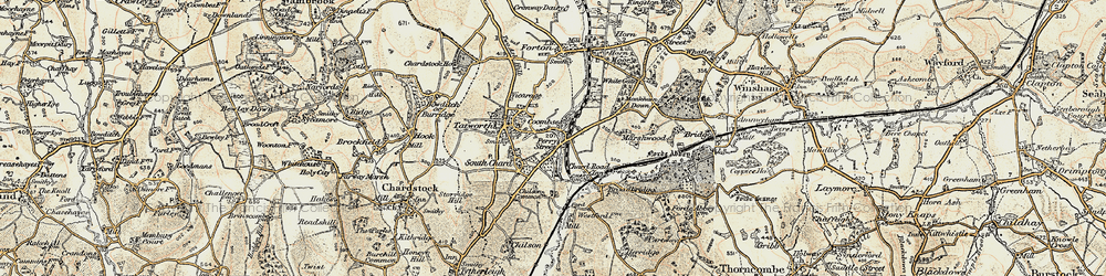 Old map of Coombses in 1898-1899