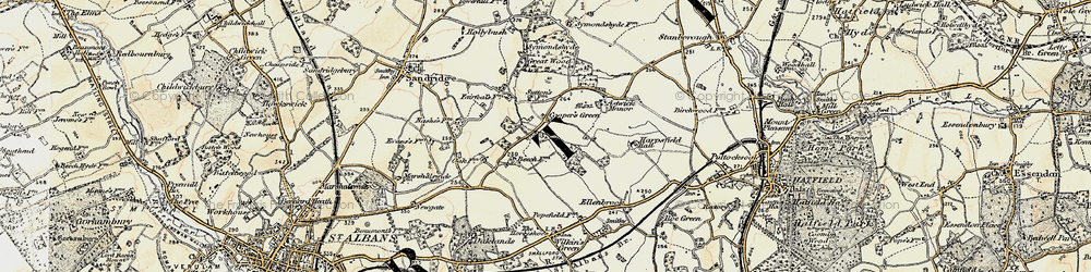 Old map of Cooper's Green in 1898