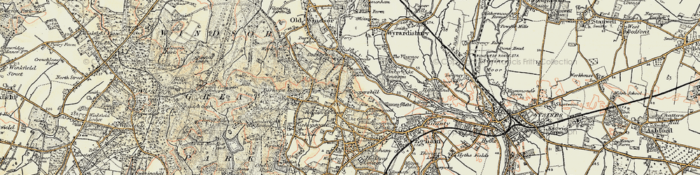 Old map of Cooper's Hill in 1897-1909