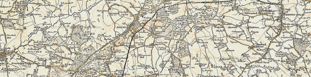 Old map of Coopersale Street in 1897-1898