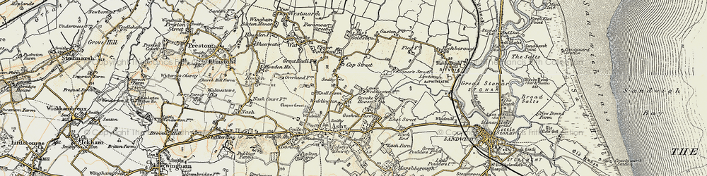 Old map of Cop Street in 1898-1899