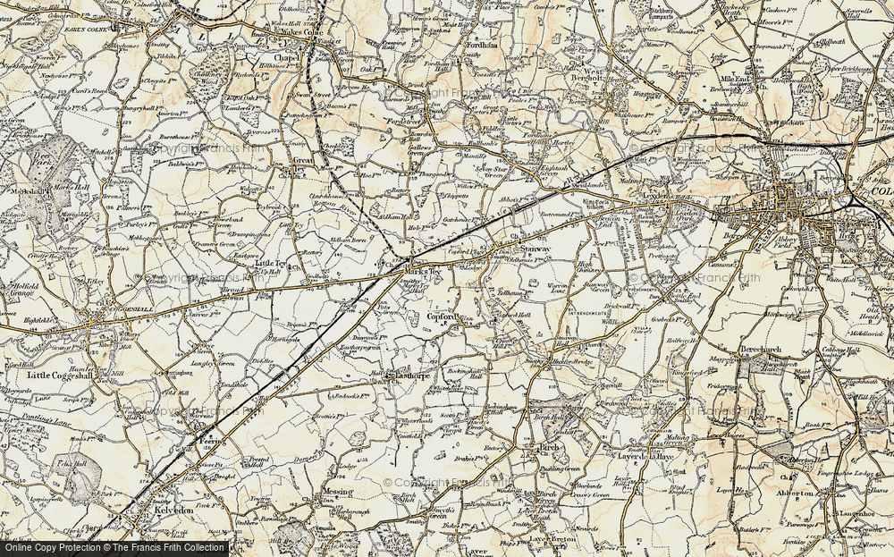 Old Map of Copford, 1898-1899 in 1898-1899