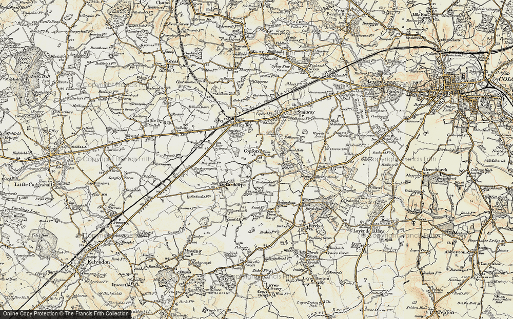 Old Map of Copford Green, 1898-1899 in 1898-1899