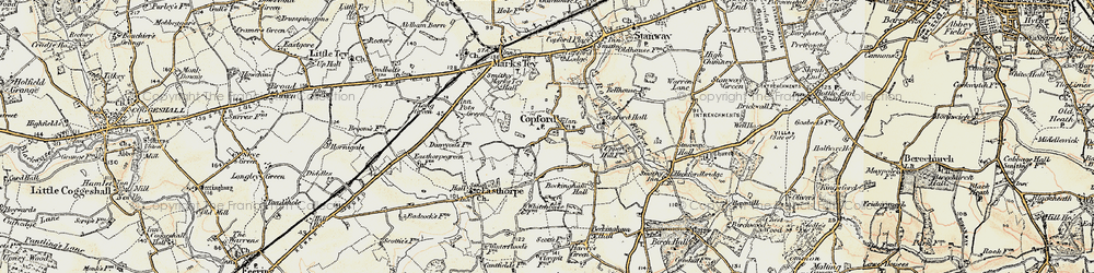 Old map of Copford Green in 1898-1899