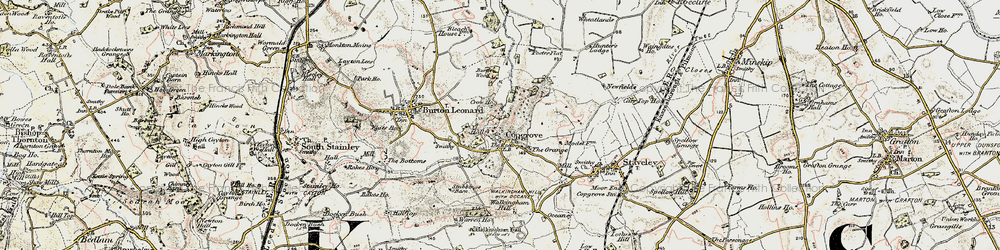 Old map of Copgrove in 1903-1904