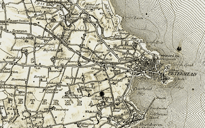 Old map of Coplandhill in 1909-1910