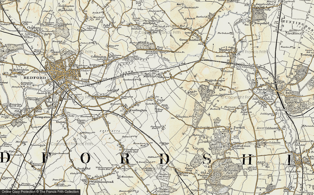 Old Map of Cople, 1898-1901 in 1898-1901