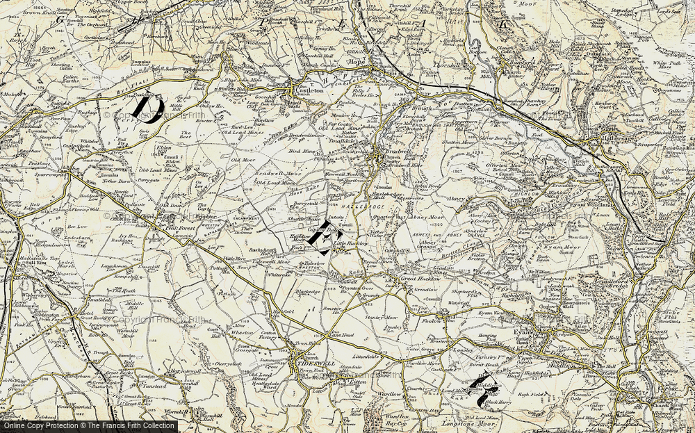 Old Map of Historic Map covering Moss Rake in 1902-1903