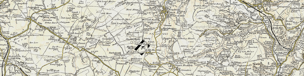 Old map of Bradwell Moor in 1902-1903