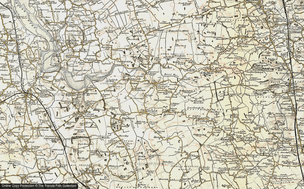 Old Map of Historic Map covering White Crosses in 1903-1904