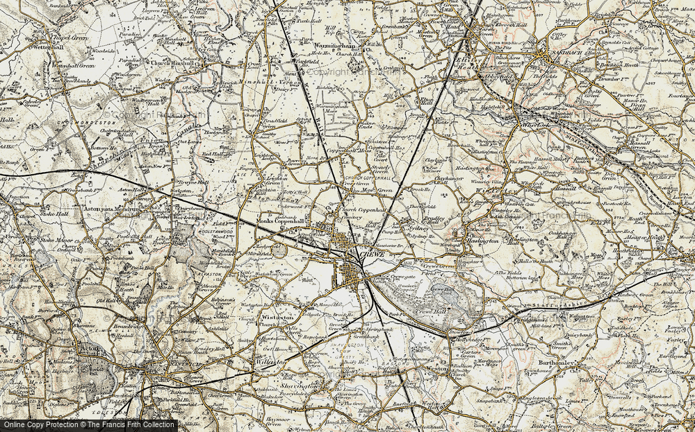 Old Map of Coppenhall, 1902-1903 in 1902-1903