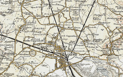 Old map of Coppenhall in 1902-1903