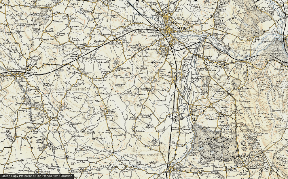 Old Map of Coppenhall, 1902 in 1902