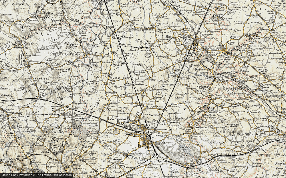 Old Map of Coppenhall Moss, 1902-1903 in 1902-1903