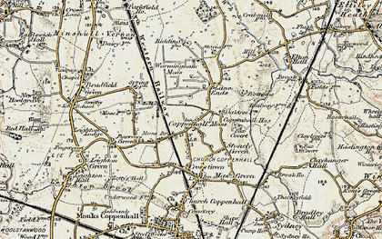 Old map of Coppenhall Moss in 1902-1903