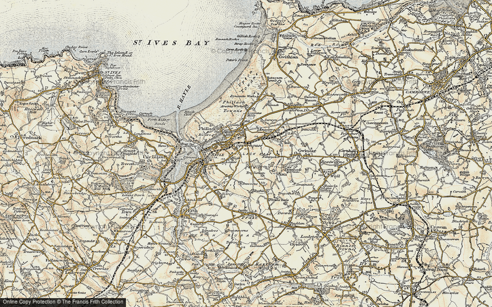 Old Map of Copperhouse, 1900 in 1900