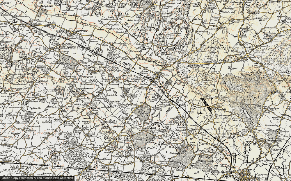 Old Map of Coppins Corner, 1897-1898 in 1897-1898