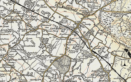 Old map of Coppins Corner in 1897-1898