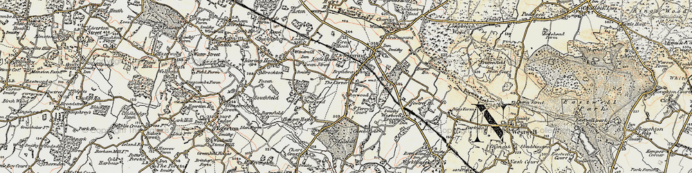Old map of Coppins Corner in 1897-1898