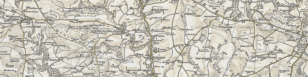 Old map of Coppleham in 1898-1900