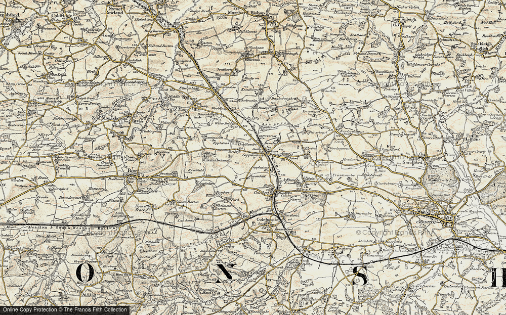 Old Map of Copplestone, 1899-1900 in 1899-1900