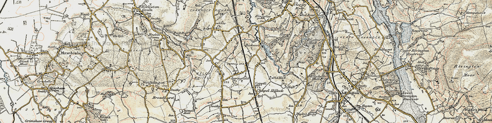 Old map of Coppull in 1903