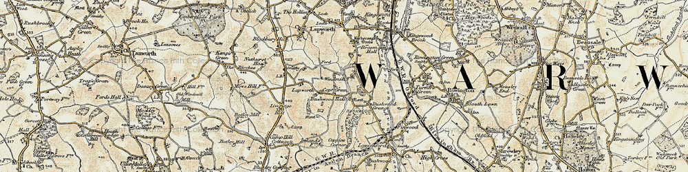 Old map of Copt Green in 1901-1902