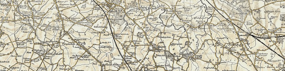Old map of Copt Heath in 1901-1902