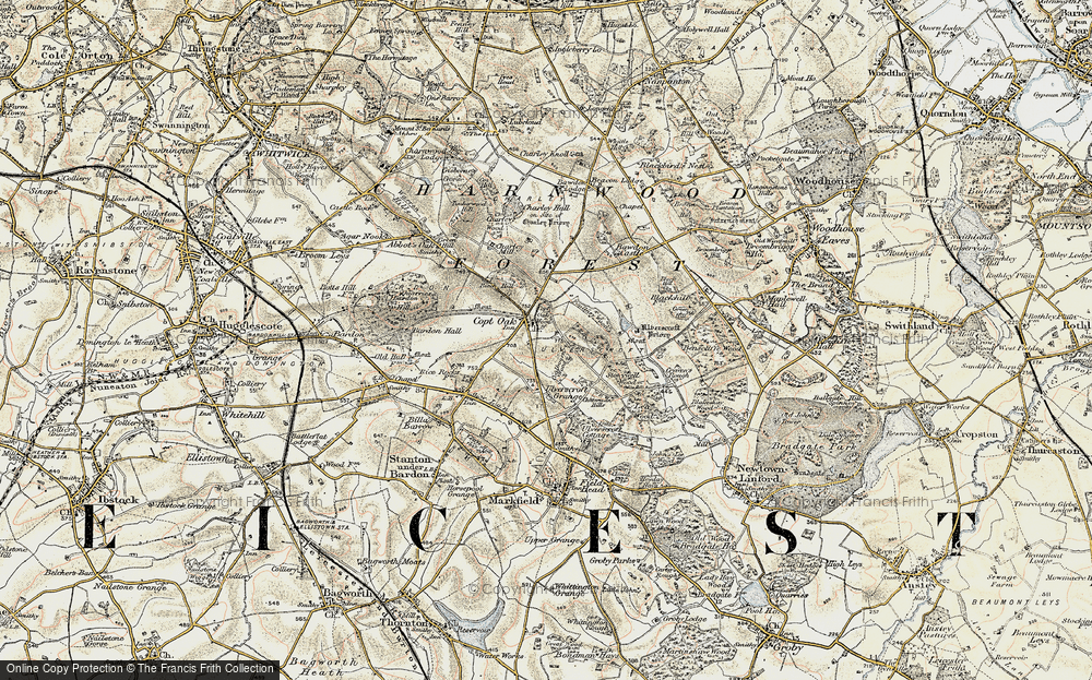 Old Map of Copt Oak, 1902-1903 in 1902-1903