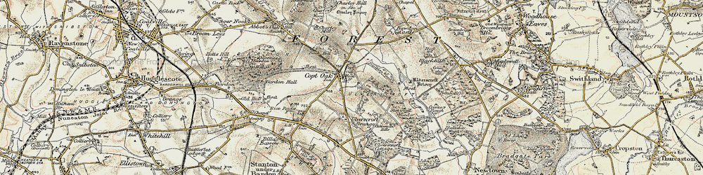 Old map of Copt Oak in 1902-1903