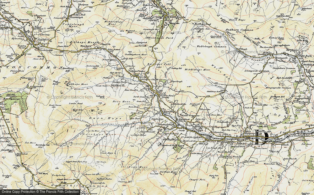 Old Map of Historic Map covering Burtree Ford in 1901-1904