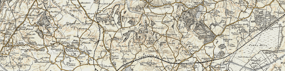 Old map of Lionlane Wood in 1902