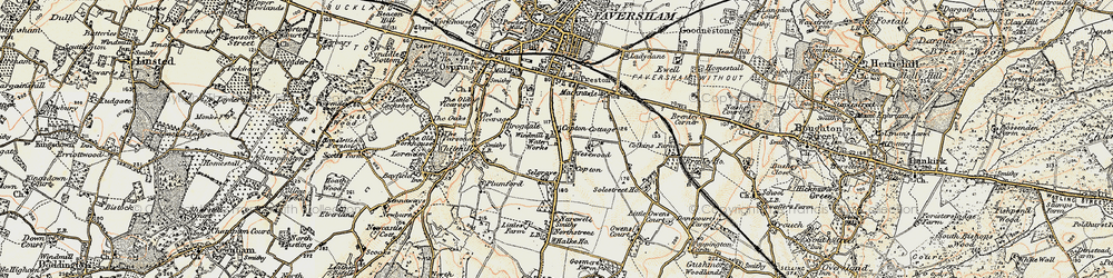 Old map of Copton in 1897-1898