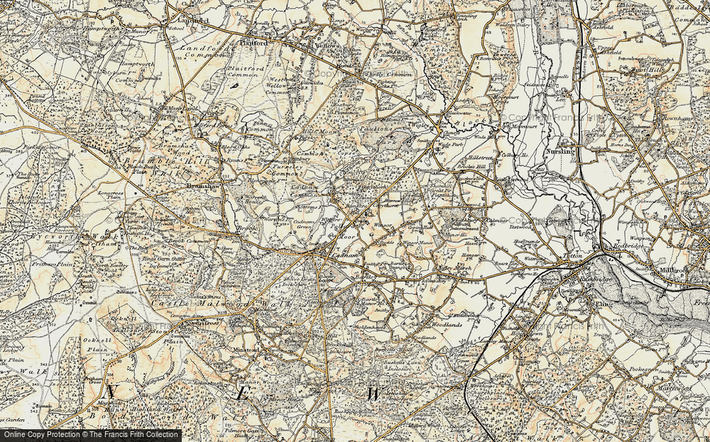 Old Map of Historic Map covering Bunker's Hill in 1897-1909