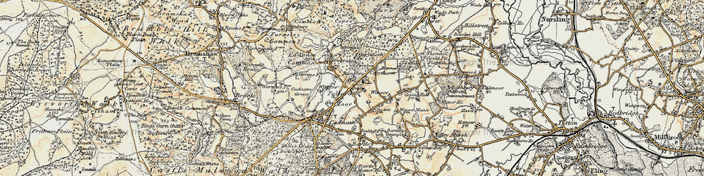 Old map of Bunker's Hill in 1897-1909