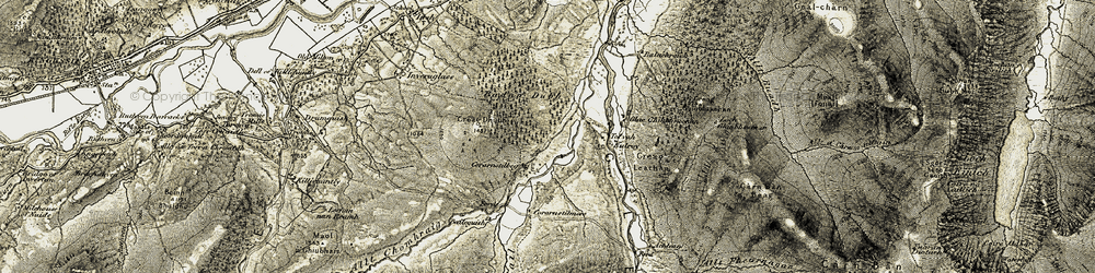 Old map of Allt Fhearnasdail in 1908