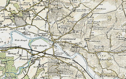Old map of Corbridge in 1901-1904