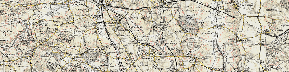Old map of Corbriggs in 1902-1903