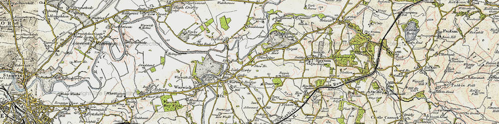 Old map of Corby Hill in 1901-1904
