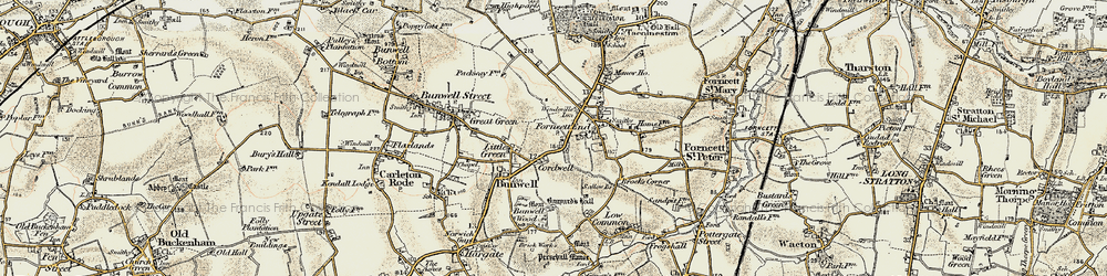 Old map of Banyards Hall in 1901-1902