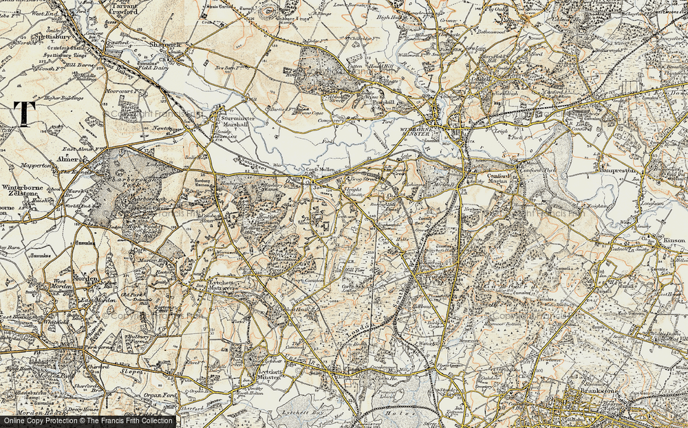 Old Map of Corfe Mullen, 1897-1909 in 1897-1909